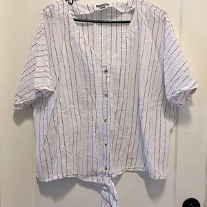 White Crop button-up